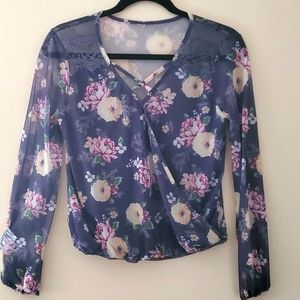 Semi sheer print top